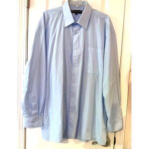 Fortino Landi Men's Dress Shirt Blue Size 18/18.5 Classic Business Essential EUC